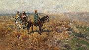 Franz Roubaud Horsemen in the hills oil painting picture wholesale